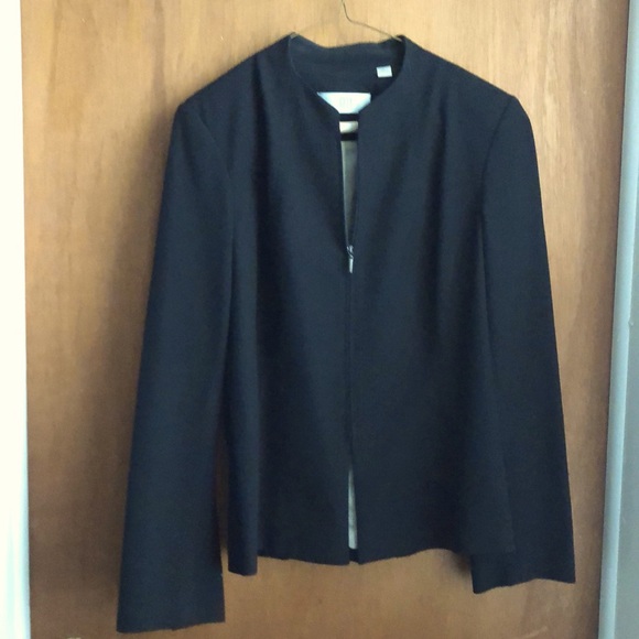 Black zippered City DKNY blazer size 10 - Picture 1 of 4